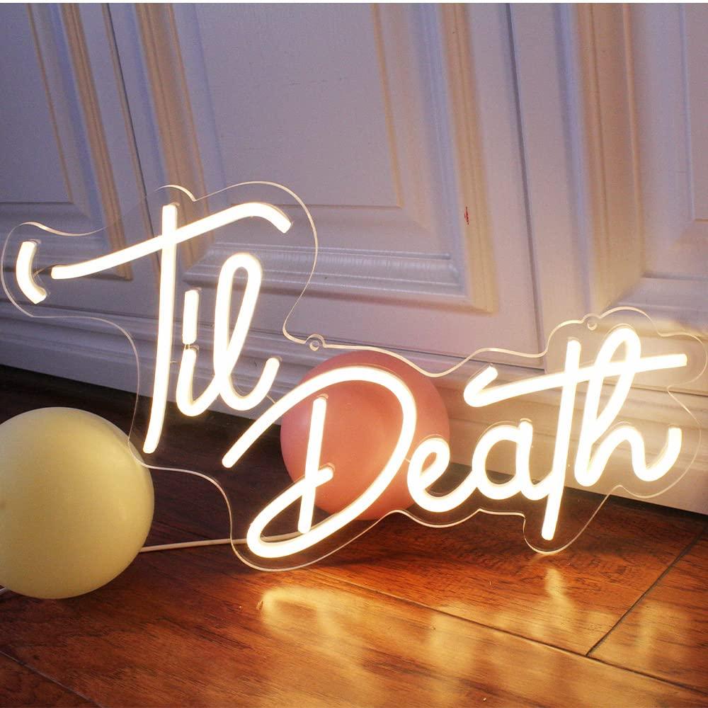 Neon Sign Party - Til Death Neonreclames, dimbare LED-neonverlichting via