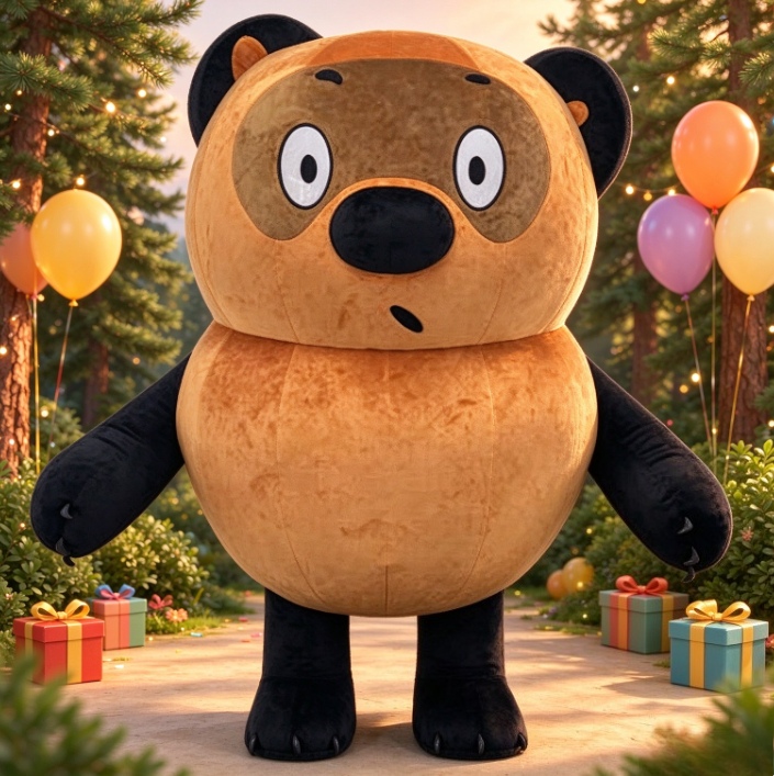 Event & Party Supply Photos - Bruin Zwart Beer Opblaasbaar Mascottekostuum Volledig