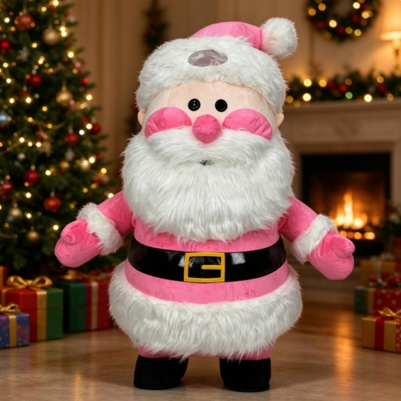 Event & Party Supply Photos - Roze opblaasbaar kerstmankostuum voor volwassenen, volledig