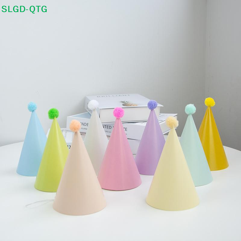 Party Hat Cone - 5/6/9/12 stuks conische verjaardagsfeestmutsen met pompon,