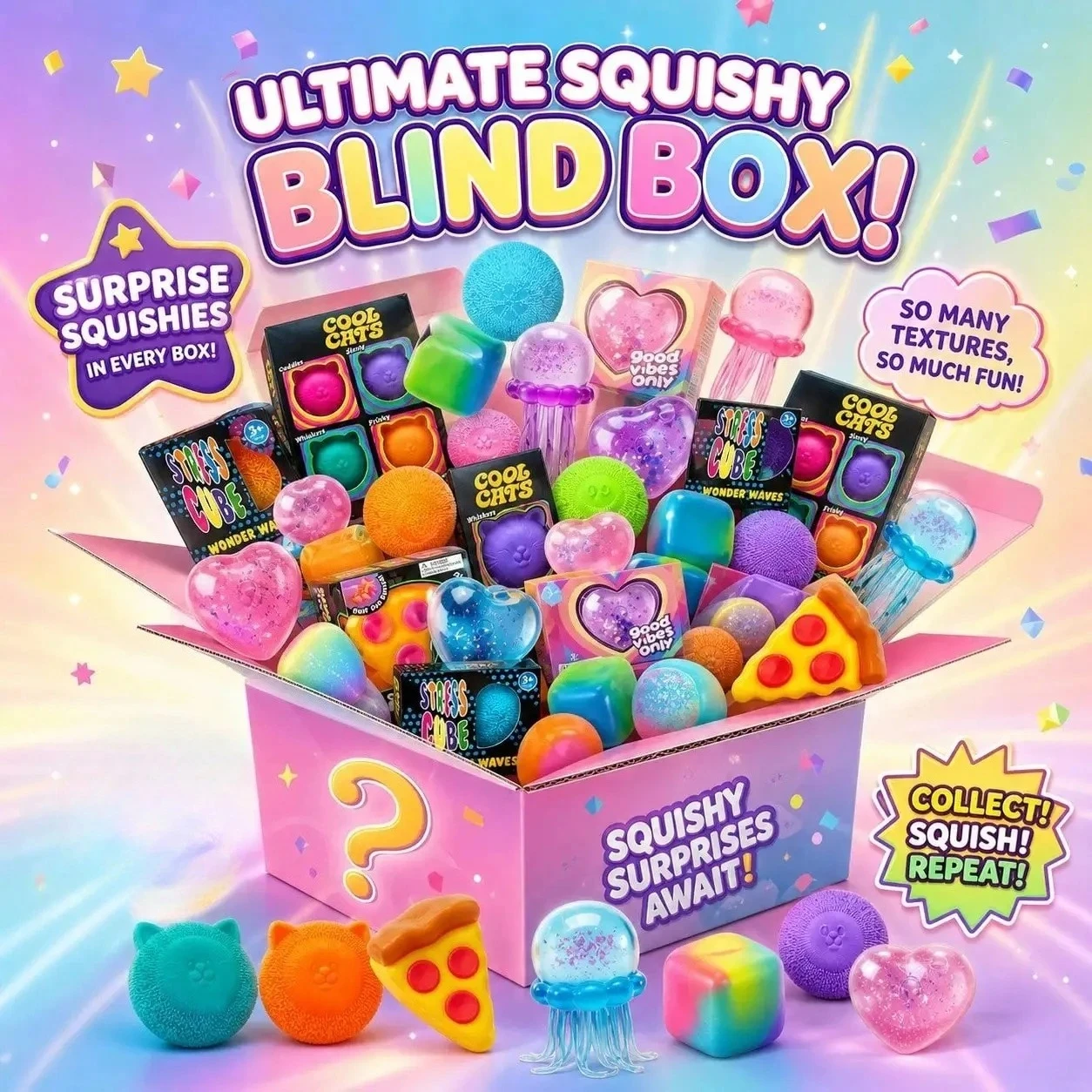 Event Party - -100+ stuks geassorteerde squishy figuren, verrassingsdoos