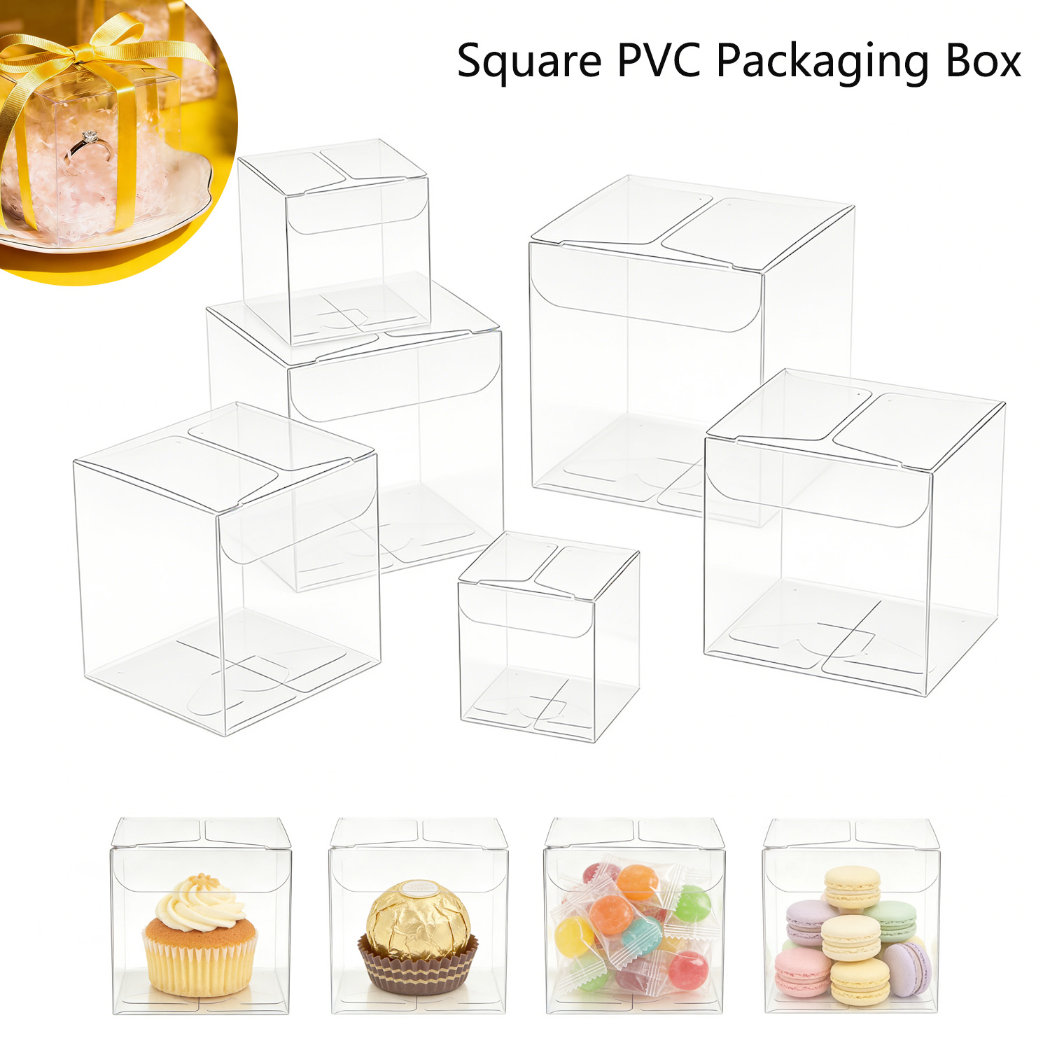 10-50 stuks vierkante, transpa - Event Party Box recensie en prijs
